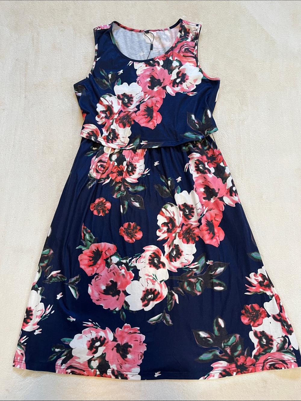 Ouges | Women’s Navy Floral Nursing Dress L